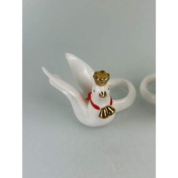 Napcoware Dove Taper Candle Huggers Christmas Holiday Decor Ceramic Taiwan VTG - Picture 3 of 16